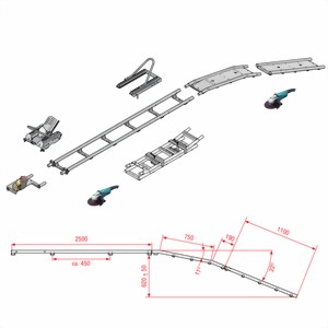 Motorradverladehilfe f�r Plattformanh�nger